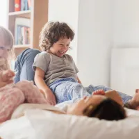 family in bed